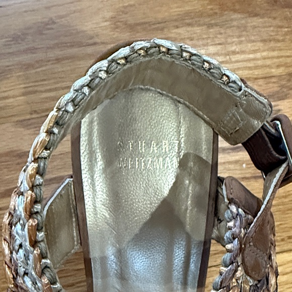 Stuart Weitzman Tan Braided Wedge Sandals - Picture 6 of 8